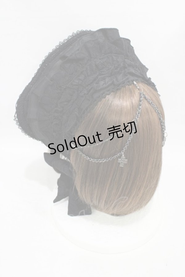 画像4: Ozz oneste / ヴェール付ボンネット  ブラック H-25-09-11-1002-OO-ZA-KB-ZH (4)