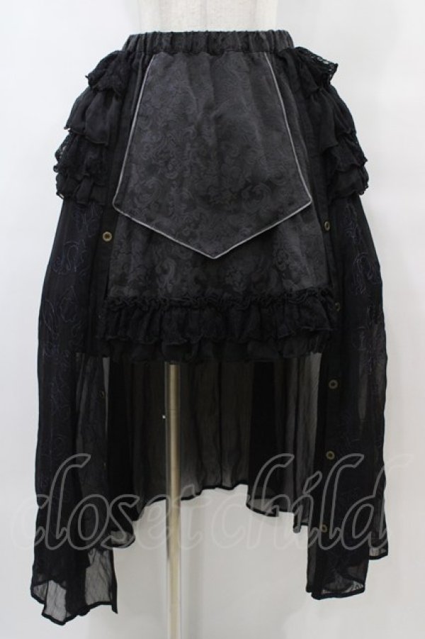 画像1: STEAM / 異素材切替レイヤード風スカート  黒 H-25-09-11-1026-HN-SK-KB-ZH (1)