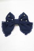 画像2: Angelic Pretty / ふわふわシフォンパールリボンバレッタ  ネイビー H-25-09-11-060-AP-AC-NS-ZH (2)