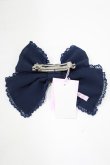 画像3: Angelic Pretty / ふわふわシフォンパールリボンバレッタ  ネイビー H-25-09-11-060-AP-AC-NS-ZH (3)