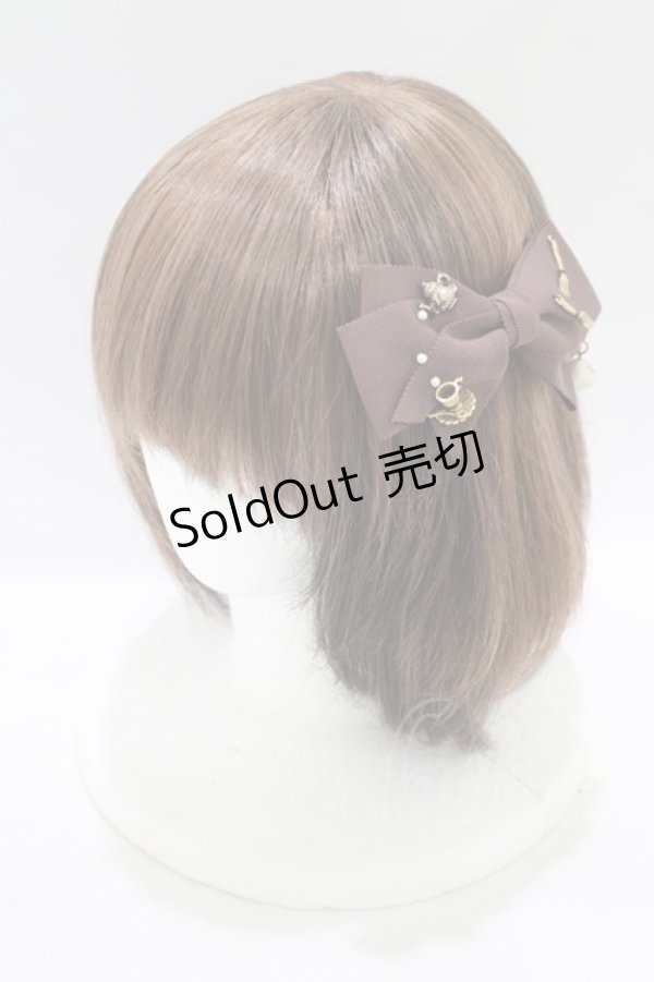 画像1: Shortcake poodle / グログランリボンバレッタ  ブラウン H-25-09-11-061-LO-AC-NS-ZH (1)