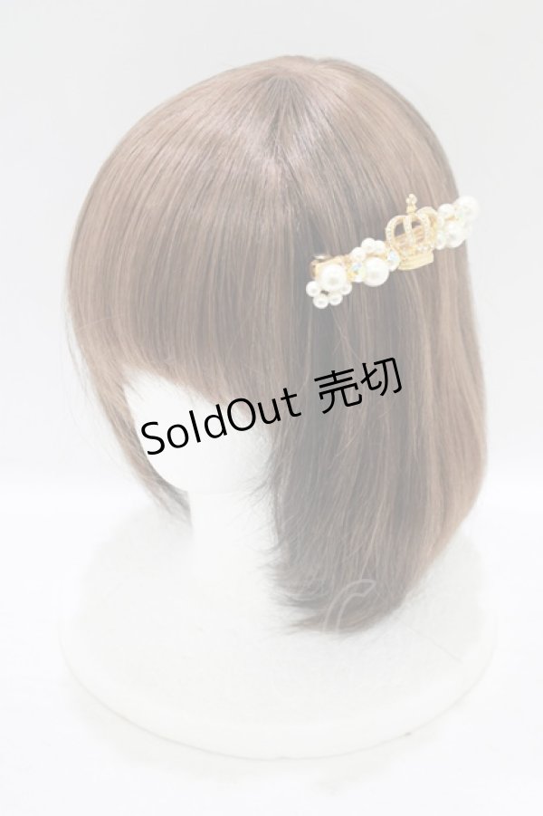 画像1: JESUS DIAMANTE / スペシャル王冠バレッタ  ゴールド/クリア H-25-09-11-062-JE-AC-NS-ZH (1)