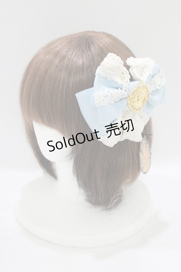 画像1: ALICE and the PIRATES / ロージアエンプレスリボンバレッタ  サックス H-25-09-11-071-PA-AC-NS-ZH (1)