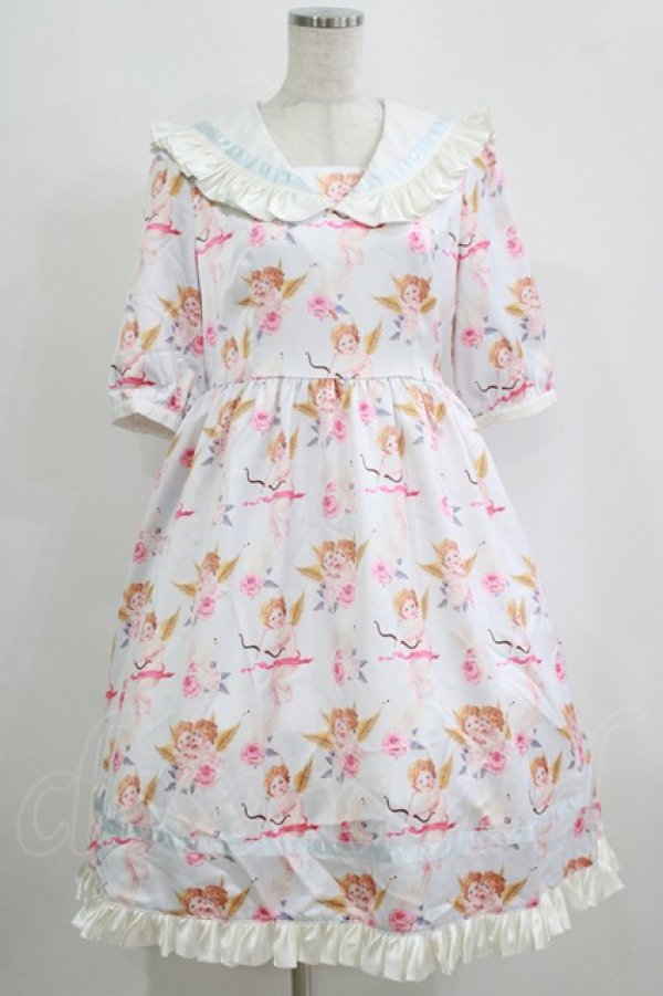 画像1: Alice Doll / 天使柄セーラーワンピース S オフ H-25-09-11-011-PU-OP-NS-ZH (1)