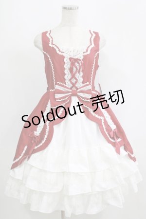 画像: Angelic Pretty / スカラップレースドールジャンパースカート Free レッド H-25-09-11-002-AP-OP-NS-ZH