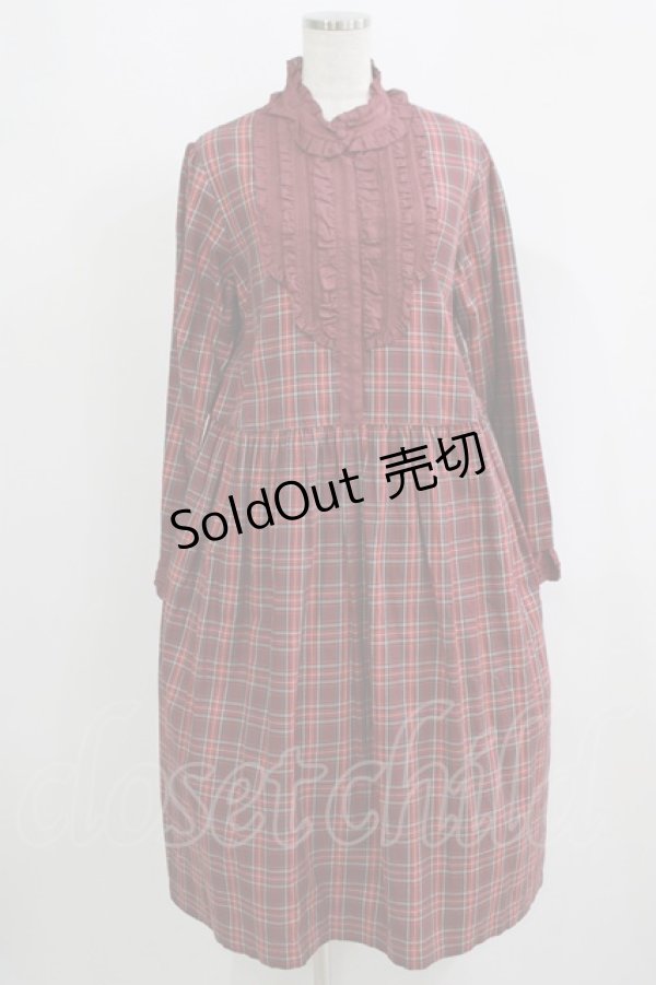画像1: PINK HOUSE / オリジナルチェックミディワンピース Free ワイン H-25-09-11-016-LO-OP-NS-ZH (1)