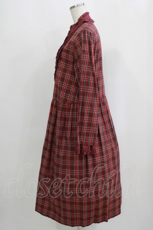 画像2: PINK HOUSE / オリジナルチェックミディワンピース Free ワイン H-25-09-11-016-LO-OP-NS-ZH (2)