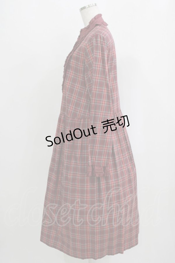 画像2: PINK HOUSE / オリジナルチェックミディワンピース Free ワイン H-25-09-11-016-LO-OP-NS-ZH (2)