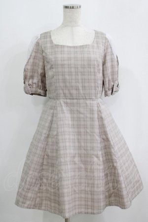 画像: Ank Rouge / シフォン切替チェックワンピース M ブラウン H-25-09-11-022-CA-OP-NS-ZH