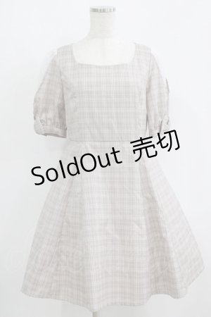画像: Ank Rouge / シフォン切替チェックワンピース M ブラウン H-25-09-11-022-CA-OP-NS-ZH
