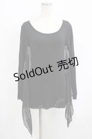 画像: WIDOW / ジョーゼット切替カットソー S ブラック H-25-09-12-027-PU-TO-KB-ZH