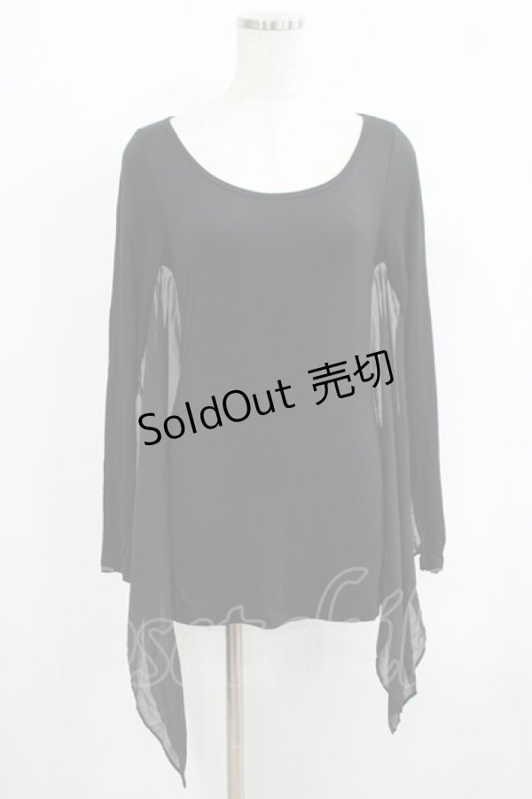 画像1: WIDOW / ジョーゼット切替カットソー S ブラック H-25-09-12-027-PU-TO-KB-ZH (1)