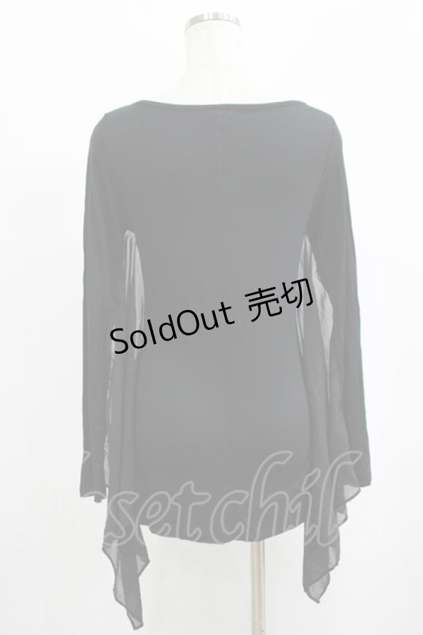 画像3: WIDOW / ジョーゼット切替カットソー S ブラック H-25-09-12-027-PU-TO-KB-ZH (3)