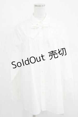 画像: Jane Marple Dans Le Salon / Front ribbon shirt M ホワイト H-25-09-12-028-JM-BL-KB-ZH