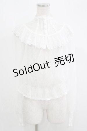 画像: abilletage / Noirレースブラウス  ホワイト H-25-09-12-029-GO-BL-KB-ZH