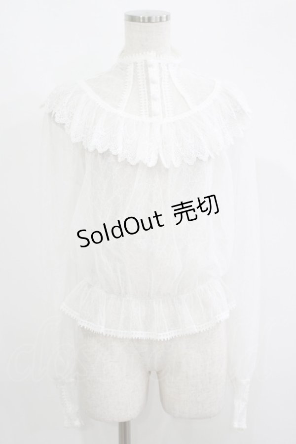 画像1: abilletage / Noirレースブラウス  ホワイト H-25-09-12-029-GO-BL-KB-ZH (1)