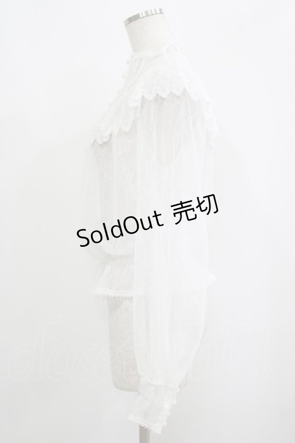 画像2: abilletage / Noirレースブラウス  ホワイト H-25-09-12-029-GO-BL-KB-ZH (2)