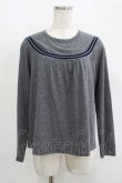 画像1: Jane Marple / ベロアラインカットソー M グレー H-25-09-12-030-JM-TO-KB-ZH (1)