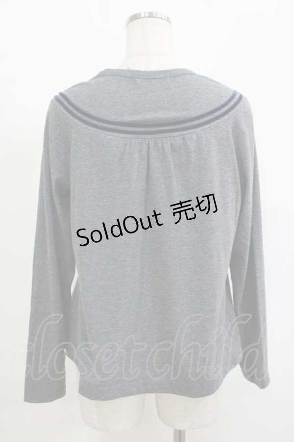 画像3: Jane Marple / ベロアラインカットソー M グレー H-25-09-12-030-JM-TO-KB-ZH (3)