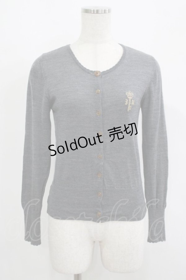 画像1: Jane Marple / Keyモチーフのカーディガン M グレー H-25-09-12-033-JM-TO-KB-ZH (1)
