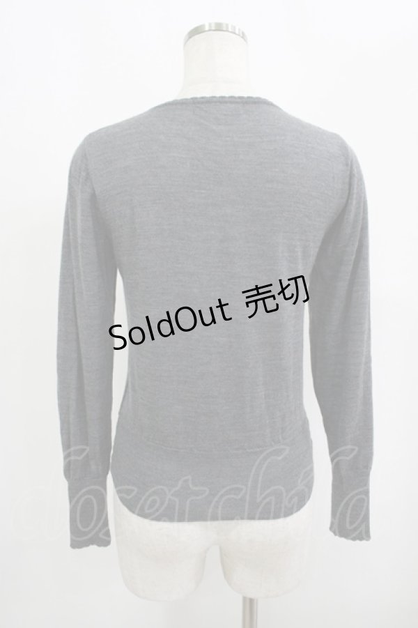 画像3: Jane Marple / Keyモチーフのカーディガン M グレー H-25-09-12-033-JM-TO-KB-ZH (3)