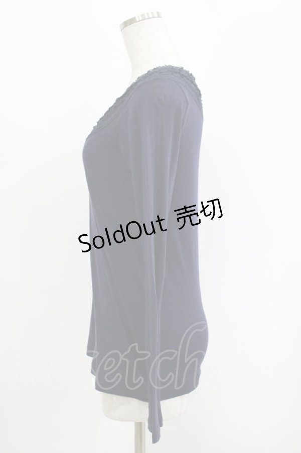 画像2: Jane Marple Dans Le Salon / レースネックカットソー M ネイビー H-25-09-12-034-JM-TO-KB-ZH (2)