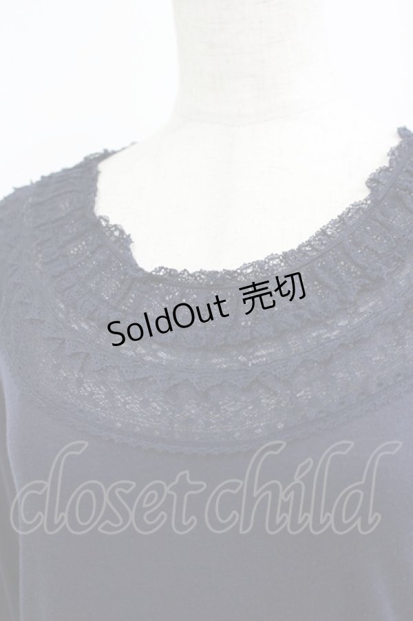 画像4: Jane Marple Dans Le Salon / レースネックカットソー M ネイビー H-25-09-12-034-JM-TO-KB-ZH (4)