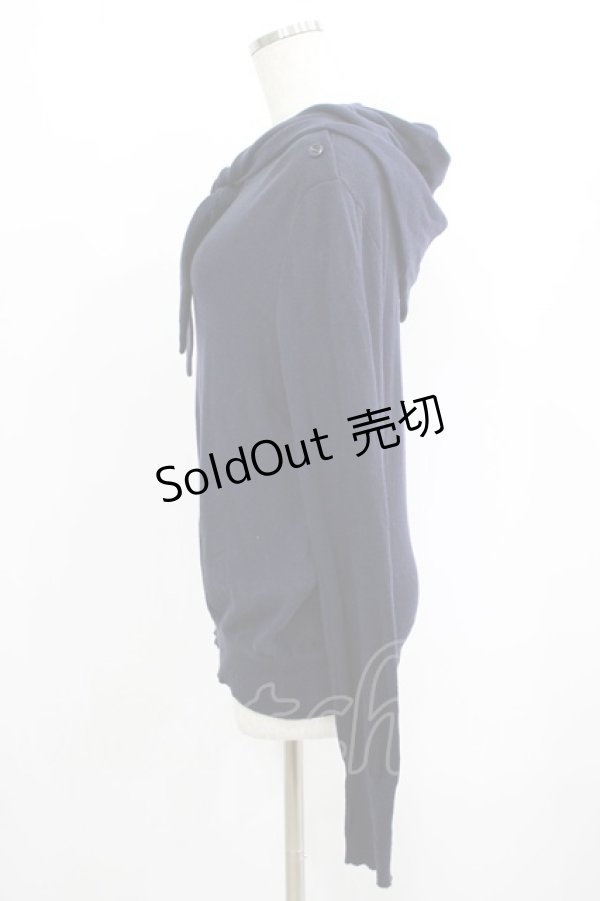 画像2: Jane Marple Dans Le Salon / Cotton cashmere stole turtleneck sweater M ネイビー H-25-09-12-035-JM-TO-KB-ZH (2)