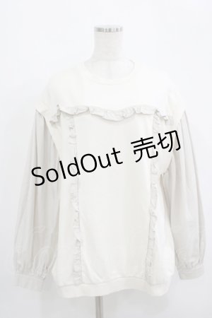 画像: merry jenny / ドッキングフリルトレーナー  アイボリー H-25-09-12-036-LO-TO-KB-ZH