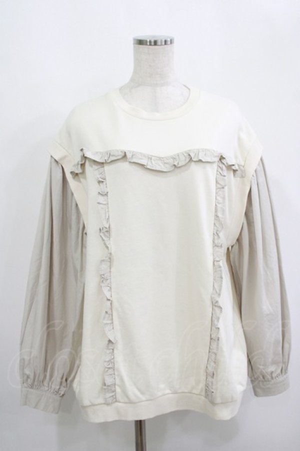 画像1: merry jenny / ドッキングフリルトレーナー  アイボリー H-25-09-12-036-LO-TO-KB-ZH (1)