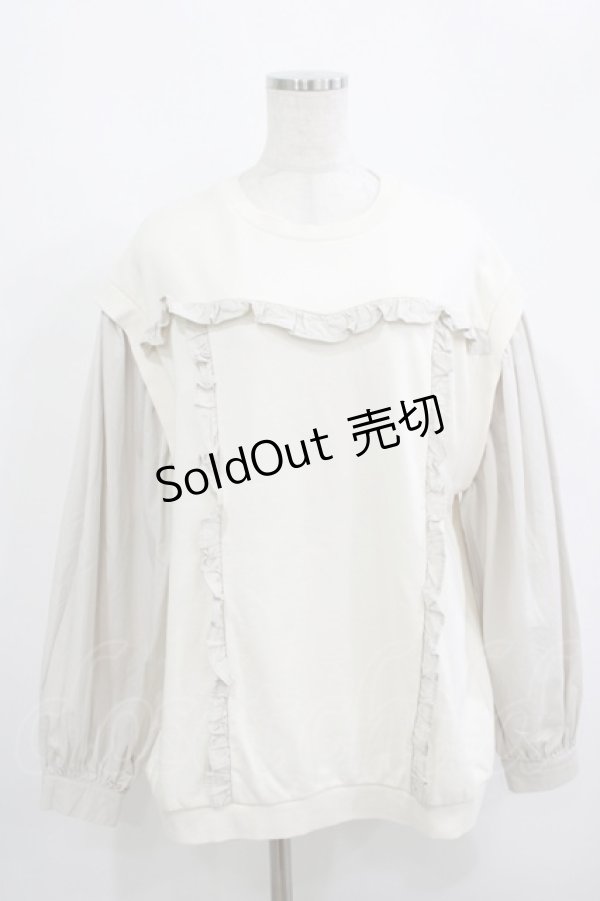 画像1: merry jenny / ドッキングフリルトレーナー  アイボリー H-25-09-12-036-LO-TO-KB-ZH (1)