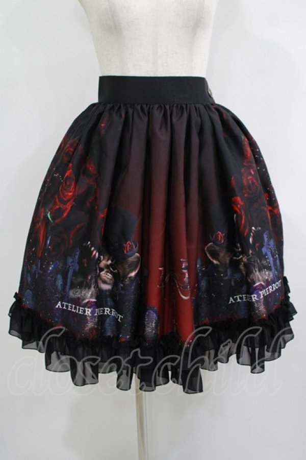 画像1: ATELIER PIERROT / Rose Gardenスカート  ダークレッド H-25-09-12-005-EL-SK-KB-ZH (1)