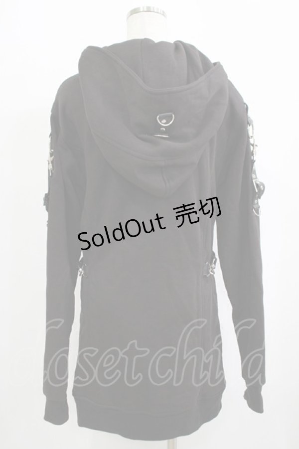 画像3: HEARTLESS / ハーネス風ロングパーカー  グレーブラック H-25-09-12-040-PU-TO-KB-ZH (3)