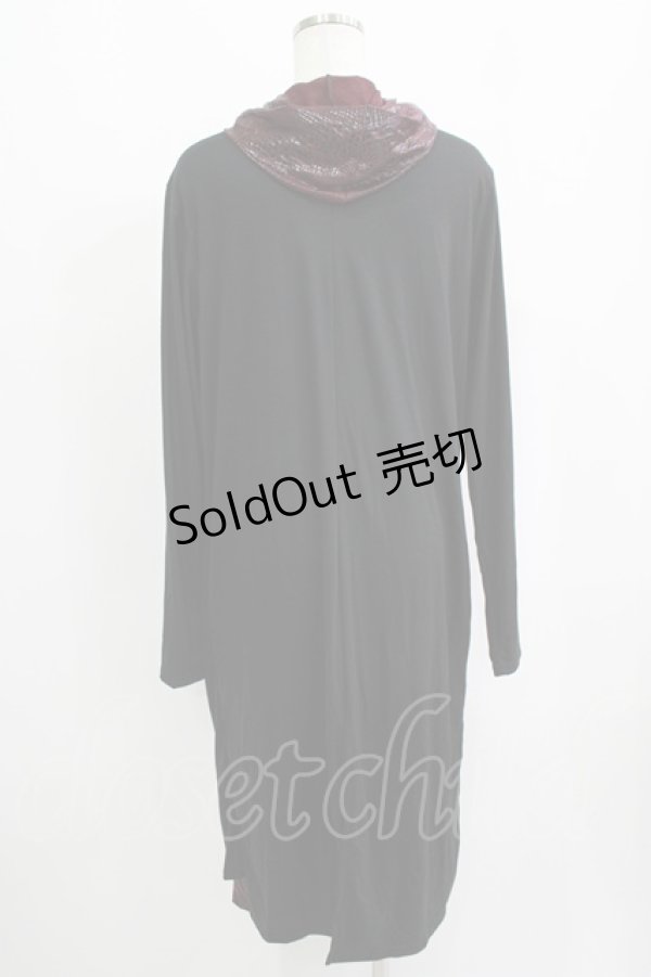 画像3: Deorart / 切替フードロングカーディガン  黒×赤 H-25-09-12-041-PU-TO-KB-ZH (3)