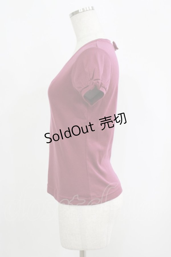 画像2: Shirley Temple / ロゴ刺繍カットソー 160 ボルドー H-25-09-12-043-ET-TO-KB-ZH (2)