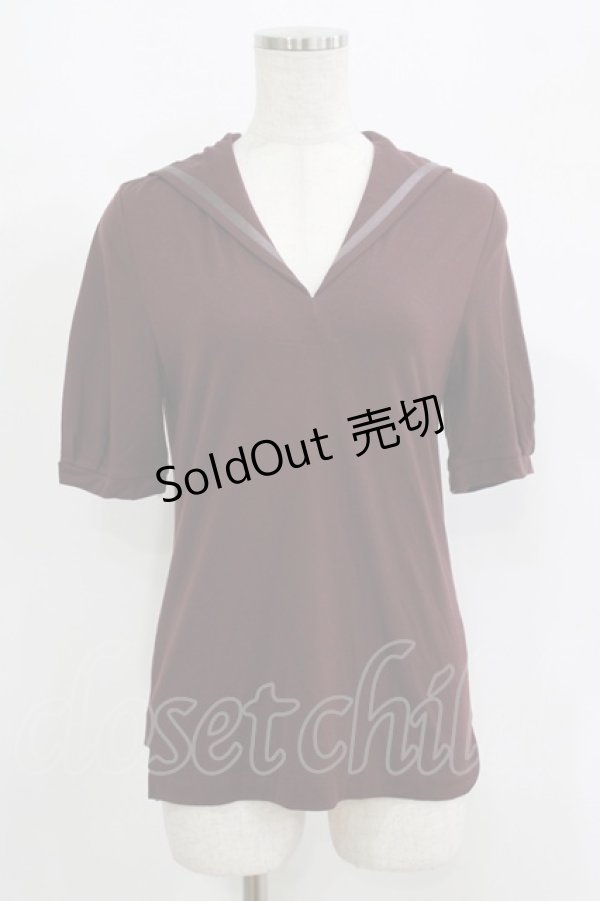 画像1: Jane Marple / セーラーカットソー  ボルドー H-25-09-12-044-JM-TO-KB-ZT369 (1)