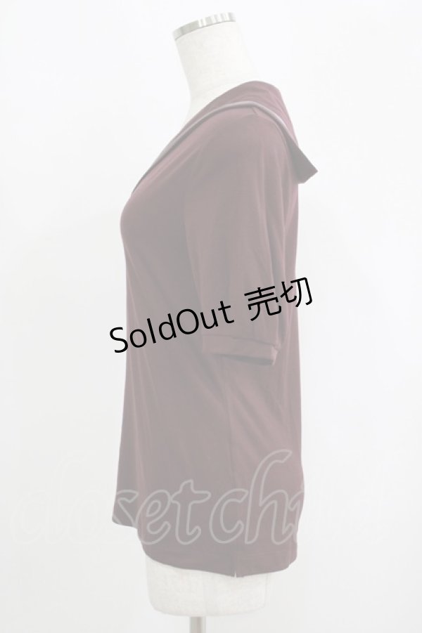 画像2: Jane Marple / セーラーカットソー  ボルドー H-25-09-12-044-JM-TO-KB-ZT369 (2)