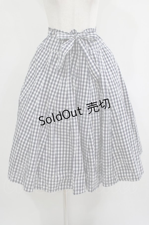 画像1: Jane Marple Dans Le Salon / Typewriter gingham gored skirt M ネイビー H-25-09-12-006-JM-SK-KB-ZH (1)