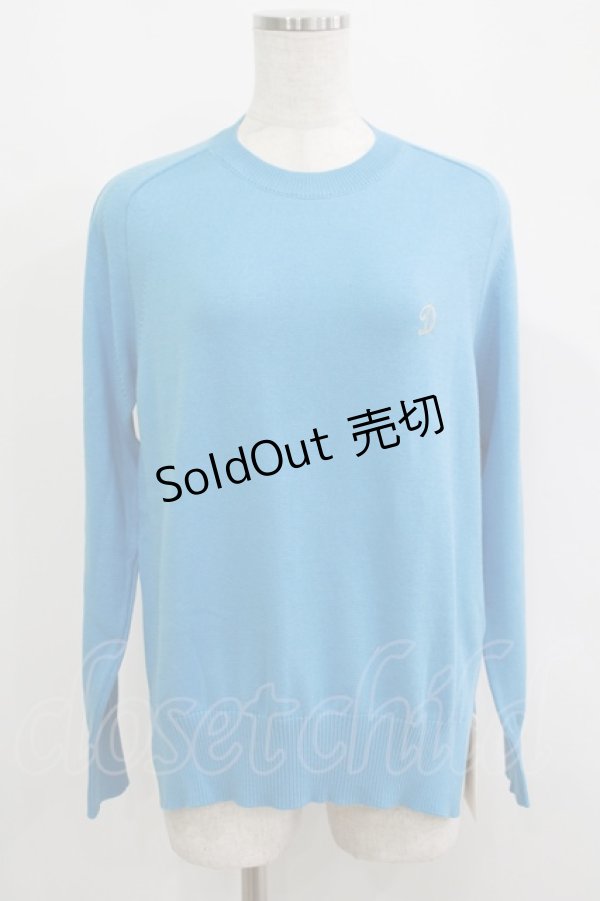 画像1: Jane Marple Dans Le Salon / 刺繍ニット M ブルー H-25-09-12-050-JM-TO-KB-ZH (1)