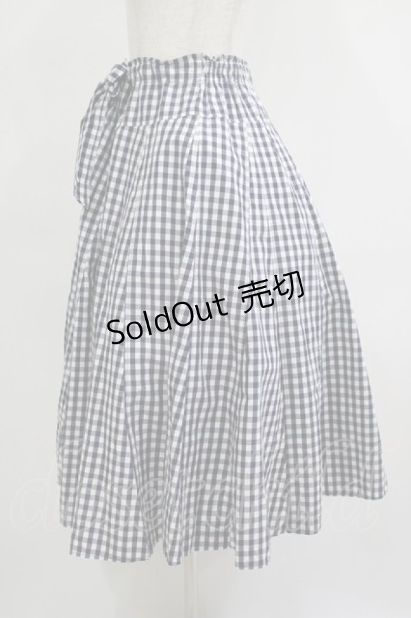 画像2: Jane Marple Dans Le Salon / Typewriter gingham gored skirt M ネイビー H-25-09-12-006-JM-SK-KB-ZH (2)