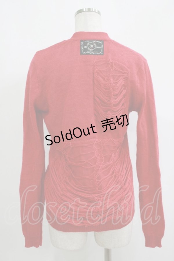 画像3: SEXY DYNAMITE LONDON / ダメージニットカーディガン M ピンクレッド H-25-09-12-051-PU-TO-KB-ZH (3)