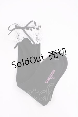 画像: BABY,THE STARS SHINE BRIGHT / リボン通しレースハイソックス  ブラック/オフ H-25-09-12-1033-BA-ZA-NS-ZH