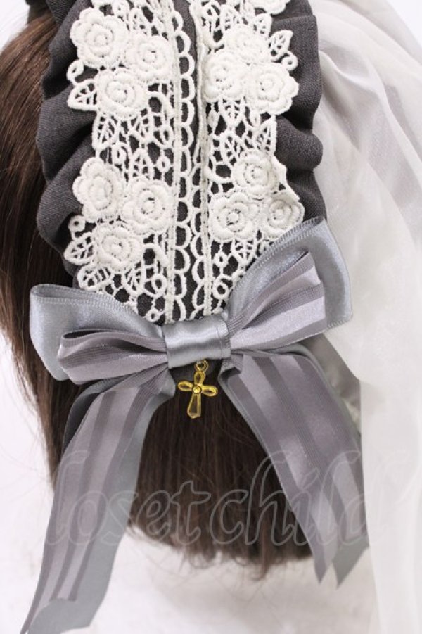 画像2: metamorphose / クラシカルシスターカチューシャ  グレー H-25-09-12-1038-ME-AC-NS-ZH (2)