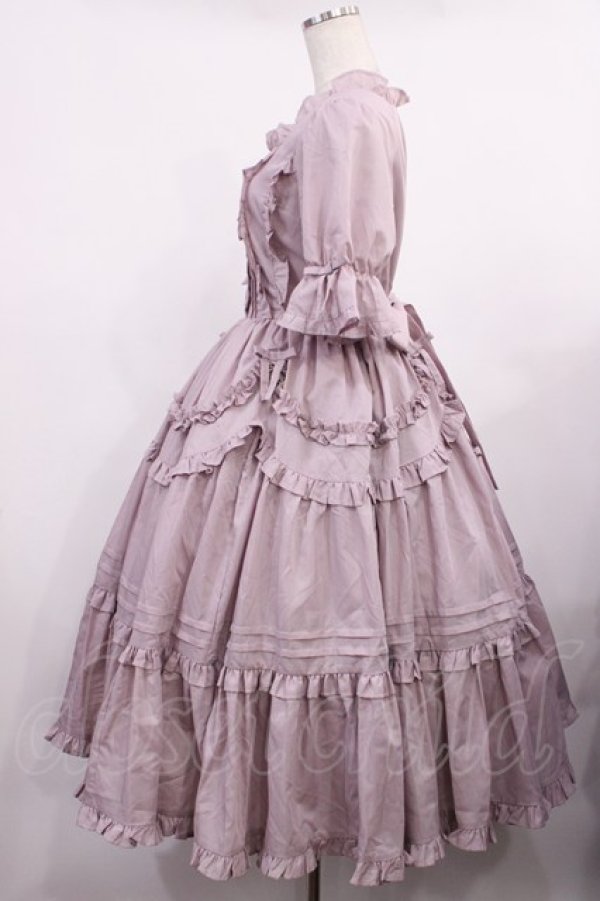 画像2: Chalmiere / フリルロングワンピース M ピンク H-25-09-12-1001-LO-OP-NS-ZH (2)