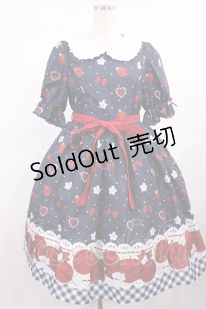 画像: Chalmiere / スウィーティアップルワンピース M ネイビー H-25-09-12-1009-LO-OP-NS-ZH