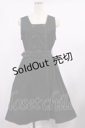 画像: Fi.n.t / ステッチ使いトレンチ風ジャンパースカート Free BLACK H-25-09-12-1011-CA-OP-NS-ZH