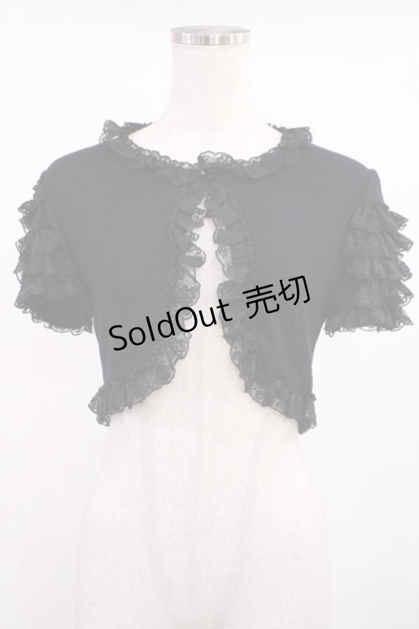 画像1: JESUS DIAMANTE / レースフリルボレロ Free ブラック H-25-09-12-1018-JE-TO-NS-ZH (1)
