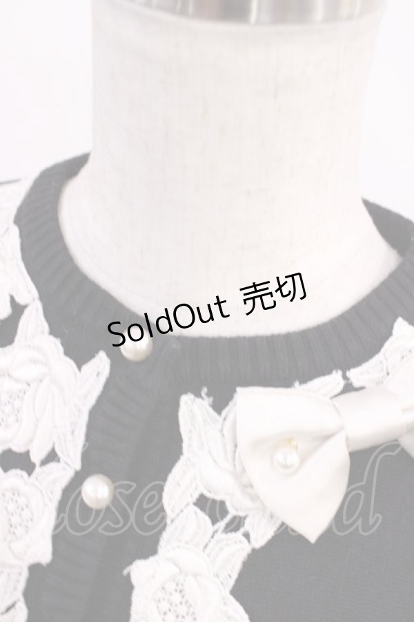 画像3: JESUS DIAMANTE / ローズレースニットカーデ Free ブラック H-25-09-12-1019-JE-TO-NS-ZH (3)