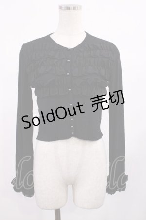 画像: JESUS DIAMANTE / シフォンフリルニットカーデ Free ブラック H-25-09-12-1020-JE-TO-NS-ZH