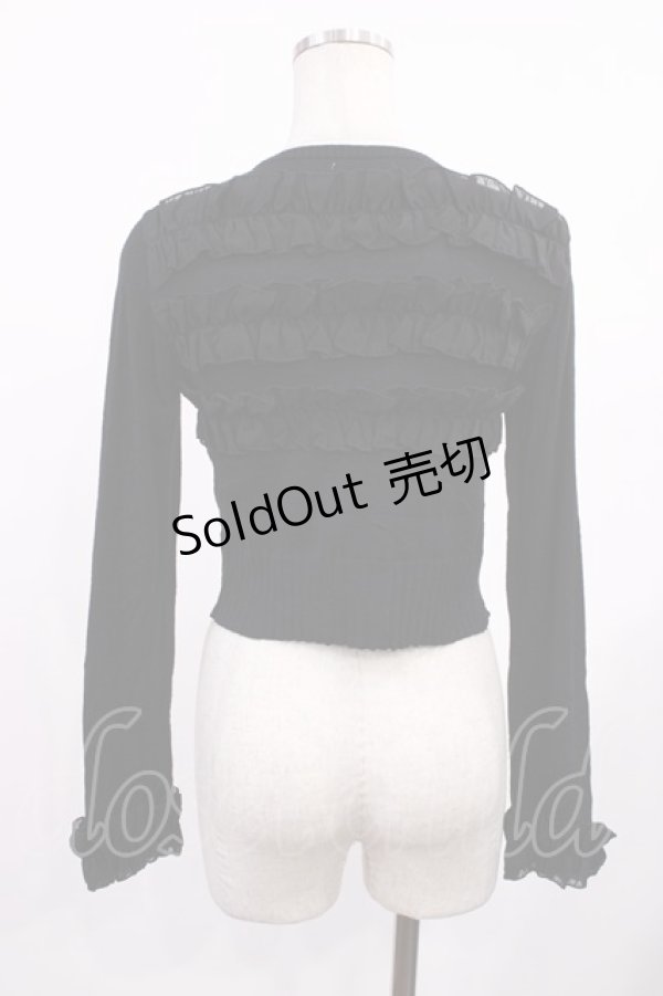 画像2: JESUS DIAMANTE / シフォンフリルニットカーデ Free ブラック H-25-09-12-1020-JE-TO-NS-ZH (2)